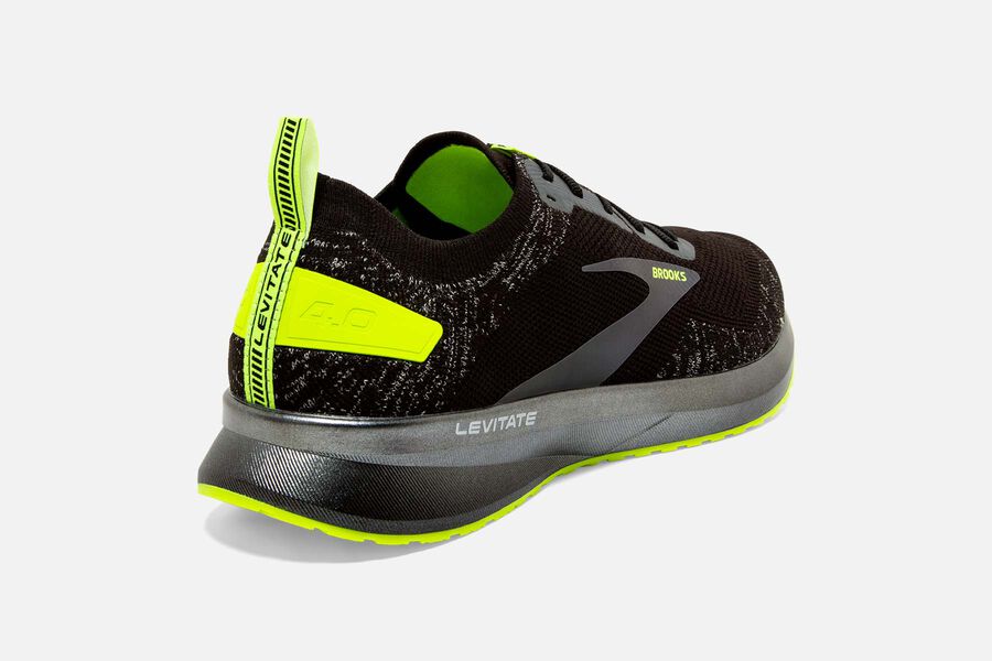 Levitate 4 Road Brooks Running Shoes NZ Womens - Black/Green - ARZVTQ-246